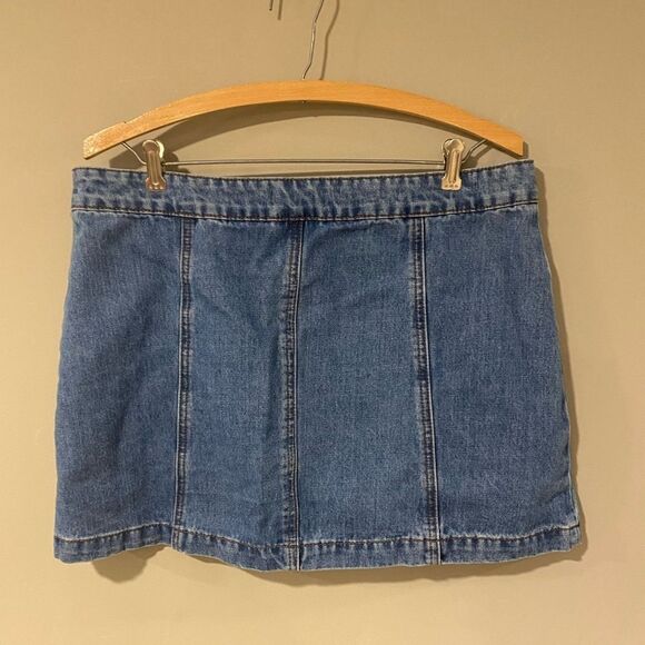 Altar’d State Y2K Inspired‎ Mini Jean Denim Zip-up Skirt Size Large - Picture 5 of 5